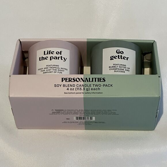 Personalities Candles “Go Getter & Life of the Party” Soy Blend Candle 2 Pack - Picture 2 of 8